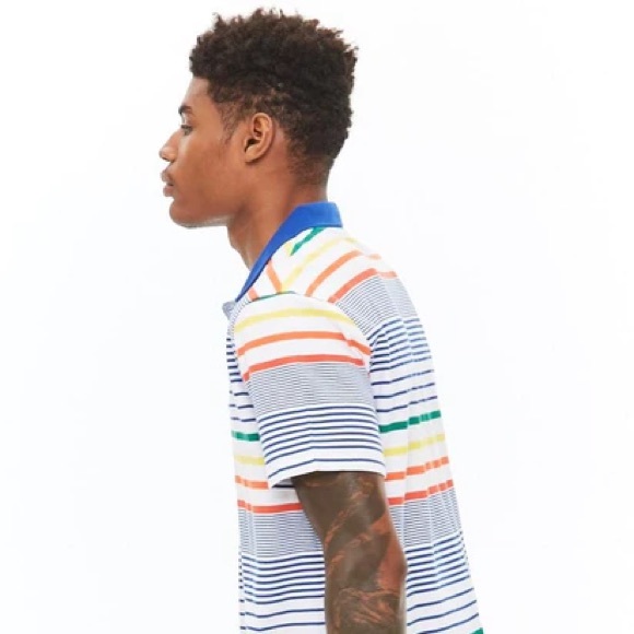 Forever 21 French Fry Patch Striped Polo - Picture 2 of 5